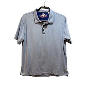 Robert Graham polo shirt 100% cotton blue skulls on inside collar men’s medium